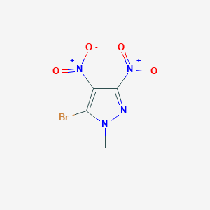 molecular formula C4H3BrN4O4 B2644039 5-bromo-1-methyl-3,4-dinitro-1H-pyrazole CAS No. 1360922-19-5