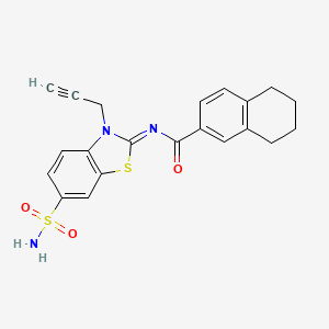 (Z)-N-(3-(prop-2-yn-1-yl)-6-sulfamoylbenzo[d]thiazol-2(3H)-ylidene)-5,6,7,8-tetrahydronaphthalene-2-carboxamide