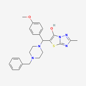 molecular formula C24H27N5O2S B2644055 5-((4-Benzylpiperazin-1-yl)(4-methoxyphenyl)methyl)-2-methylthiazolo[3,2-b][1,2,4]triazol-6-ol CAS No. 851810-31-6