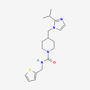 4-((2-isopropyl-1H-imidazol-1-yl)methyl)-N-(thiophen-2-ylmethyl)piperidine-1-carboxamide