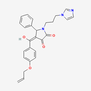 molecular formula C26H25N3O4 B2644073 1-(3-(1H-imidazol-1-yl)propyl)-4-(4-(allyloxy)benzoyl)-3-hydroxy-5-phenyl-1H-pyrrol-2(5H)-one CAS No. 615270-61-6