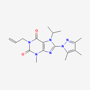 3-Methyl-7-(methylethyl)-1-prop-2-enyl-8-(3,4,5-trimethylpyrazolyl)-1,3,7-trih ydropurine-2,6-dione