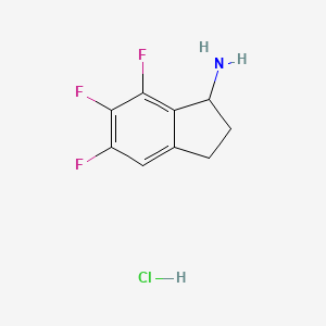 molecular formula C9H9ClF3N B2644098 5,6,7-trifluoro-2,3-dihydro-1H-inden-1-amine hydrochloride CAS No. 1864058-49-0