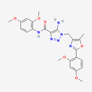 molecular formula C24H26N6O6 B2644107 5-amino-N-(2,4-dimethoxyphenyl)-1-{[2-(2,4-dimethoxyphenyl)-5-methyl-1,3-oxazol-4-yl]methyl}-1H-1,2,3-triazole-4-carboxamide CAS No. 1251688-48-8