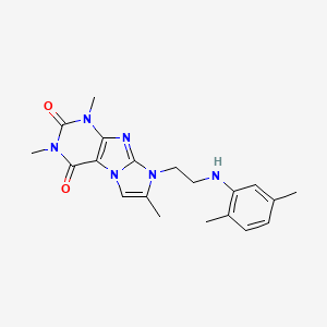 molecular formula C20H24N6O2 B2644117 6-[2-(2,5-二甲苯胺基)乙基]-2,4,7-三甲基嘌呤[7,8-a]咪唑-1,3-二酮 CAS No. 923204-01-7