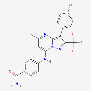 4-{[3-(4-Chlorophenyl)-5-methyl-2-(trifluoromethyl)pyrazolo[1,5-a]pyrimidin-7-yl]amino}benzamide