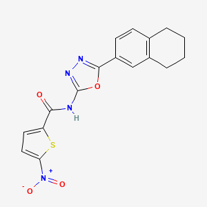 molecular formula C17H14N4O4S B2644120 5-nitro-N-(5-(5,6,7,8-tetrahydronaphthalen-2-yl)-1,3,4-oxadiazol-2-yl)thiophene-2-carboxamide CAS No. 851095-77-7