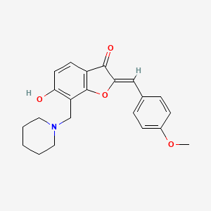 (Z)-6-hydroxy-2-(4-methoxybenzylidene)-7-(piperidin-1-ylmethyl)benzofuran-3(2H)-one