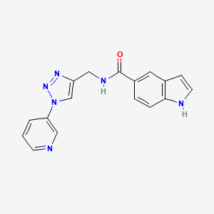 molecular formula C17H14N6O B2644131 N-((1-(吡啶-3-基)-1H-1,2,3-三唑-4-基)甲基)-1H-吲哚-5-甲酰胺 CAS No. 2034563-43-2