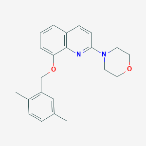 molecular formula C22H24N2O2 B2644134 4-(8-((2,5-二甲基苄基)氧基)喹啉-2-基)吗啉 CAS No. 941954-43-4