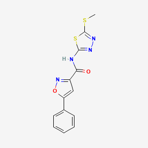 molecular formula C13H10N4O2S2 B2644136 N-(5-(甲硫基)-1,3,4-噻二唑-2-基)-5-苯基异恶唑-3-甲酰胺 CAS No. 898513-01-4