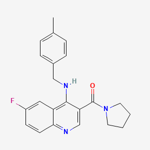 (6-Fluoro-4-((4-methylbenzyl)amino)quinolin-3-yl)(pyrrolidin-1-yl)methanone