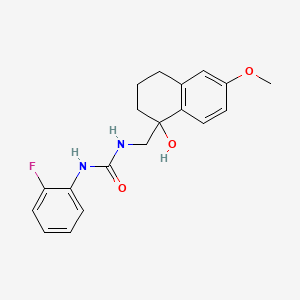 1-(2-Fluorophenyl)-3-((1-hydroxy-6-methoxy-1,2,3,4-tetrahydronaphthalen-1-yl)methyl)urea
