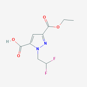 2-(2,2-Difluoroethyl)-5-ethoxycarbonylpyrazole-3-carboxylic acid