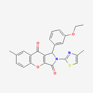 molecular formula C24H20N2O4S B2644164 1-(3-Ethoxyphenyl)-7-methyl-2-(4-methylthiazol-2-yl)-1,2-dihydrochromeno[2,3-c]pyrrole-3,9-dione CAS No. 844651-07-6
