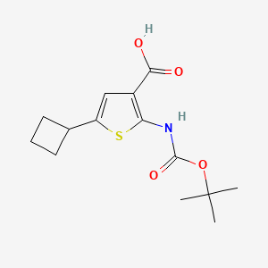 molecular formula C14H19NO4S B2644165 5-Cyclobutyl-2-[(2-methylpropan-2-yl)oxycarbonylamino]thiophene-3-carboxylic acid CAS No. 2248330-00-7