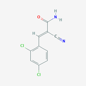 molecular formula C10H6Cl2N2O B2644179 (E)-2-cyano-3-(2,4-dichlorophenyl)prop-2-enamide CAS No. 1352550-05-0