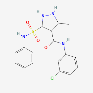 molecular formula C18H17ClN4O3S B2644181 N-(3-氯苯基)-3-甲基-5-[(4-甲基苯基)磺酰胺基]-1H-吡唑-4-甲酰胺 CAS No. 1319127-94-0