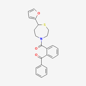 molecular formula C23H21NO3S B2644195 (2-Benzoylphenyl)(7-(furan-2-yl)-1,4-thiazepan-4-yl)methanone CAS No. 1705515-01-0