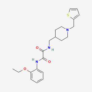 molecular formula C21H27N3O3S B2644201 N1-(2-ethoxyphenyl)-N2-((1-(thiophen-2-ylmethyl)piperidin-4-yl)methyl)oxalamide CAS No. 953206-61-6