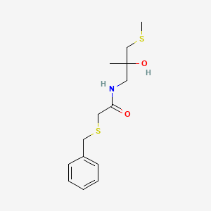 molecular formula C14H21NO2S2 B2644203 2-(benzylthio)-N-(2-hydroxy-2-methyl-3-(methylthio)propyl)acetamide CAS No. 1396887-69-6