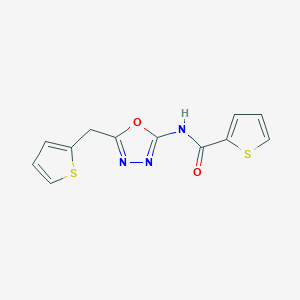 molecular formula C12H9N3O2S2 B2644206 N-(5-(噻吩-2-基甲基)-1,3,4-恶二唑-2-基)噻吩-2-甲酰胺 CAS No. 1021082-91-6