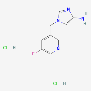 molecular formula C9H11Cl2FN4 B2644215 1-[(5-Fluoropyridin-3-yl)methyl]imidazol-4-amine;dihydrochloride CAS No. 2416233-57-1