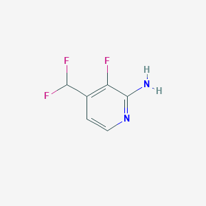 molecular formula C6H5F3N2 B2644216 4-(二氟甲基)-3-氟吡啶-2-胺 CAS No. 1804438-73-0