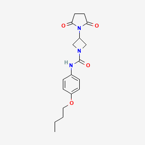 molecular formula C18H23N3O4 B2644226 N-(4-丁氧基苯基)-3-(2,5-二氧代吡咯烷-1-基)氮杂环丁烷-1-甲酰胺 CAS No. 1795446-16-0