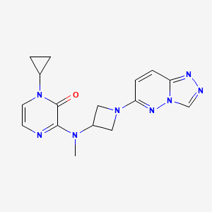 molecular formula C16H18N8O B2644227 1-Cyclopropyl-3-[methyl(1-{[1,2,4]triazolo[4,3-b]pyridazin-6-yl}azetidin-3-yl)amino]-1,2-dihydropyrazin-2-one CAS No. 2200067-13-4