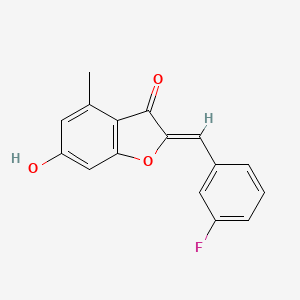 molecular formula C16H11FO3 B2644231 2-[(3-Fluorophenyl)methylene]-6-hydroxy-4-methylbenzo[b]furan-3-one CAS No. 903196-22-5