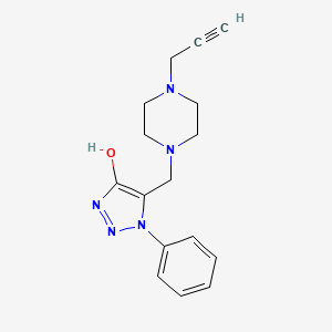 molecular formula C16H19N5O B2644236 1-phenyl-5-{[4-(prop-2-yn-1-yl)piperazin-1-yl]methyl}-1H-1,2,3-triazol-4-ol CAS No. 1241009-16-4