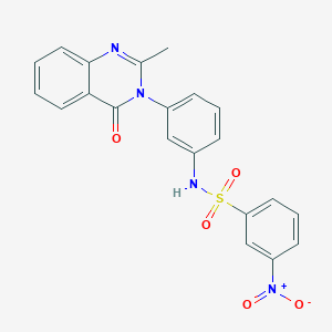 molecular formula C21H16N4O5S B2644237 N-(3-(2-甲基-4-氧代喹唑啉-3(4H)-基)苯基)-3-硝基苯磺酰胺 CAS No. 898421-23-3