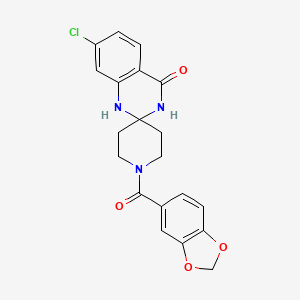 molecular formula C20H18ClN3O4 B2644239 1-(1,3-benzodioxol-5-ylcarbonyl)-7'-chloro-1'{H}-spiro[piperidine-4,2'-quinazolin]-4'(3'{H})-one CAS No. 1171412-36-4