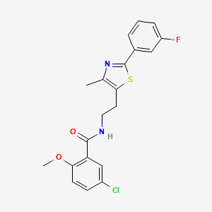 molecular formula C20H18ClFN2O2S B2644240 5-氯-N-{2-[2-(3-氟苯基)-4-甲基-1,3-噻唑-5-基]乙基}-2-甲氧基苯甲酰胺 CAS No. 946250-76-6