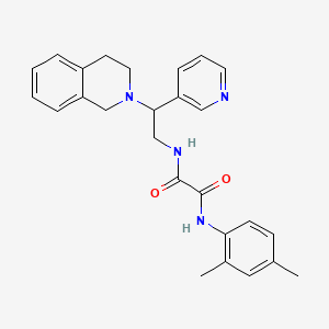 molecular formula C26H28N4O2 B2644242 N-[2-(3,4-二氢异喹啉-2(1H)-基)-2-吡啶-3-基乙基]-N'-(2,4-二甲苯基)乙二酰胺 CAS No. 903257-49-8