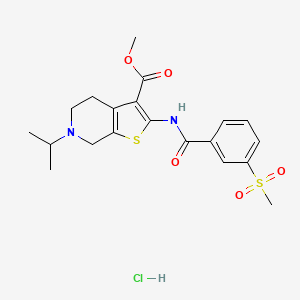 molecular formula C20H25ClN2O5S2 B2644247 6-异丙基-2-(3-(甲基磺酰基)苯甲酰胺)-4,5,6,7-四氢噻吩并[2,3-c]吡啶-3-羧酸甲酯盐酸盐 CAS No. 1330149-51-3