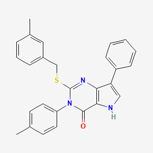 molecular formula C27H23N3OS B2644255 2-((3-甲基苄基)硫代)-7-苯基-3-(对甲基苯基)-3H-吡咯并[3,2-d]嘧啶-4(5H)-酮 CAS No. 1793846-38-4