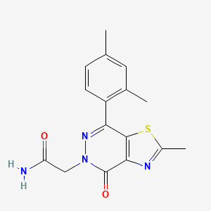molecular formula C16H16N4O2S B2644263 2-(7-(2,4-dimethylphenyl)-2-methyl-4-oxothiazolo[4,5-d]pyridazin-5(4H)-yl)acetamide CAS No. 941943-45-9