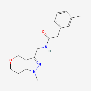 N-((1-methyl-1,4,6,7-tetrahydropyrano[4,3-c]pyrazol-3-yl)methyl)-2-(m-tolyl)acetamide