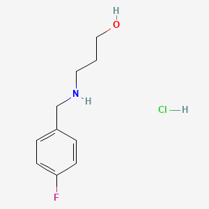 molecular formula C10H15ClFNO B2644266 3-[(4-Fluorobenzyl)amino]-1-propanol hydrochloride CAS No. 144334-07-6; 161798-73-8