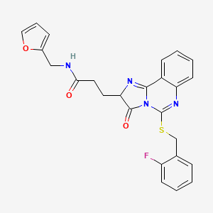 3-[5-[(2-fluorophenyl)methylsulfanyl]-3-oxo-2H-imidazo[1,2-c]quinazolin-2-yl]-N-(furan-2-ylmethyl)propanamide