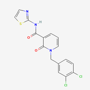 molecular formula C16H11Cl2N3O2S B2644274 1-(3,4-dichlorobenzyl)-2-oxo-N-(1,3-thiazol-2-yl)-1,2-dihydro-3-pyridinecarboxamide CAS No. 338782-87-9