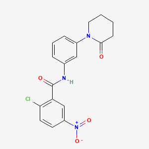 molecular formula C18H16ClN3O4 B2644280 2-chloro-5-nitro-N-[3-(2-oxopiperidin-1-yl)phenyl]benzamide CAS No. 942013-97-0