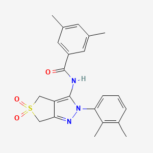 molecular formula C22H23N3O3S B2644282 N-[2-(2,3-dimethylphenyl)-5,5-dioxo-4,6-dihydrothieno[3,4-c]pyrazol-3-yl]-3,5-dimethylbenzamide CAS No. 450338-96-2
