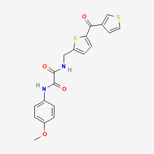 N1-(4-methoxyphenyl)-N2-((5-(thiophene-3-carbonyl)thiophen-2-yl)methyl)oxalamide