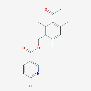 molecular formula C18H18ClNO3 B2644308 (3-Acetyl-2,4,6-trimethylphenyl)methyl 6-chloropyridine-3-carboxylate CAS No. 1209826-04-9