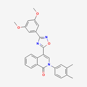 molecular formula C27H23N3O4 B2644312 4-[3-(3,5-dimethoxyphenyl)-1,2,4-oxadiazol-5-yl]-2-(3,4-dimethylphenyl)isoquinolin-1(2H)-one CAS No. 1326830-88-9