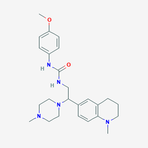 molecular formula C25H35N5O2 B2644314 1-(4-甲氧基苯基)-3-(2-(1-甲基-1,2,3,4-四氢喹啉-6-基)-2-(4-甲基哌嗪-1-基)乙基)脲 CAS No. 1171371-80-4