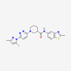 molecular formula C23H25N7OS B2644316 1-(6-(3,5-二甲基-1H-吡唑-1-基)吡哒嗪-3-基)-N-(2-甲基苯并[d]噻唑-5-基)哌啶-3-甲酰胺 CAS No. 1334375-96-0